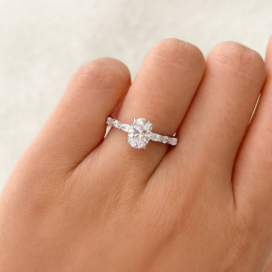 1.22 CT Elongated Cushion Solitaire Moissanite Engagement Ring