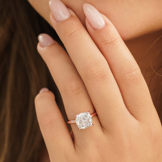 1.22 CT Elongated Cushion Solitaire Moissanite Engagement Ring