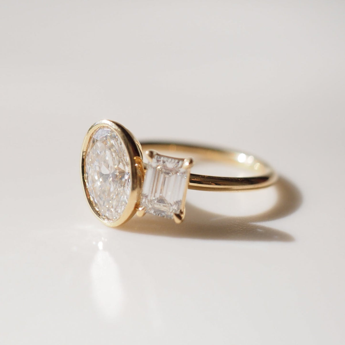 2 CT Oval Toi Et Moi Moissanite Engagement Ring