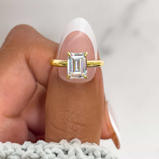 1.22 CT Elongated Cushion Solitaire Moissanite Engagement Ring
