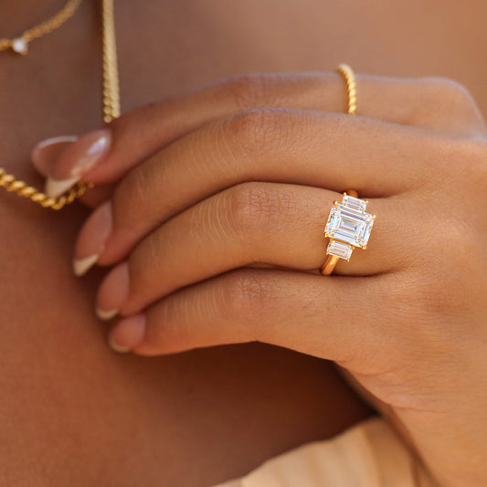 1.22 CT Elongated Cushion Solitaire Moissanite Engagement Ring