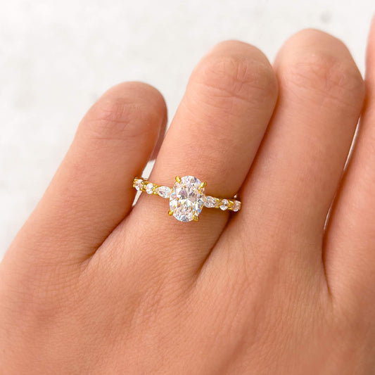 1.22 CT Elongated Cushion Solitaire Moissanite Engagement Ring