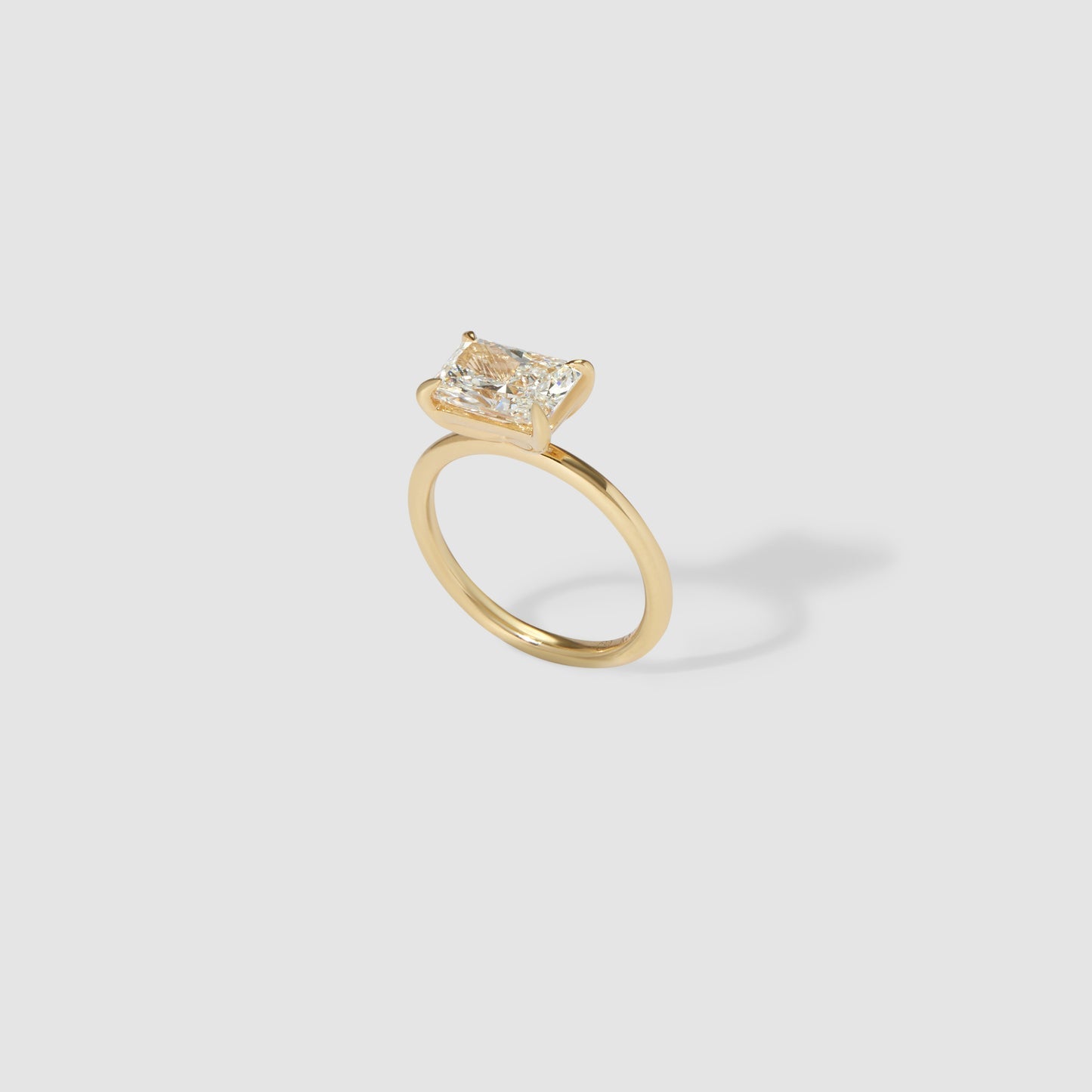 1 CT Radiant Solitaire Moissanite Engagement Ring