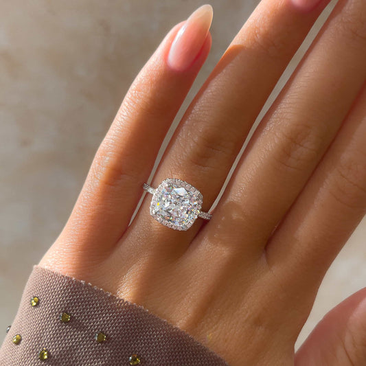 1.22 CT Elongated Cushion Solitaire Moissanite Engagement Ring