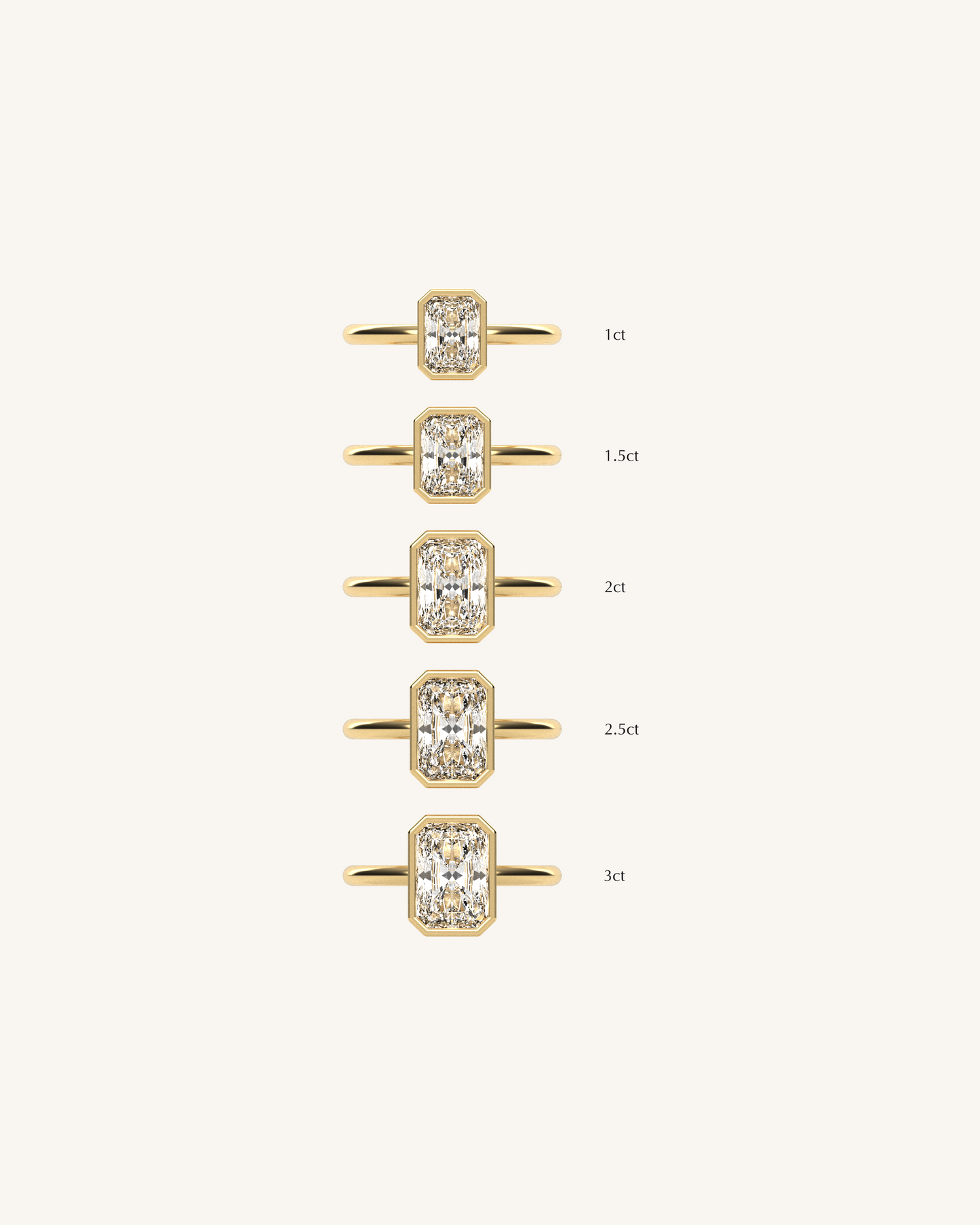 1 CT Radiant Solitaire Moissanite Engagement Ring