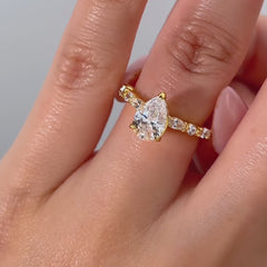 1.22 CT Elongated Cushion Solitaire Moissanite Engagement Ring