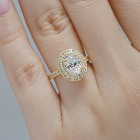 1.22 CT Elongated Cushion Solitaire Moissanite Engagement Ring