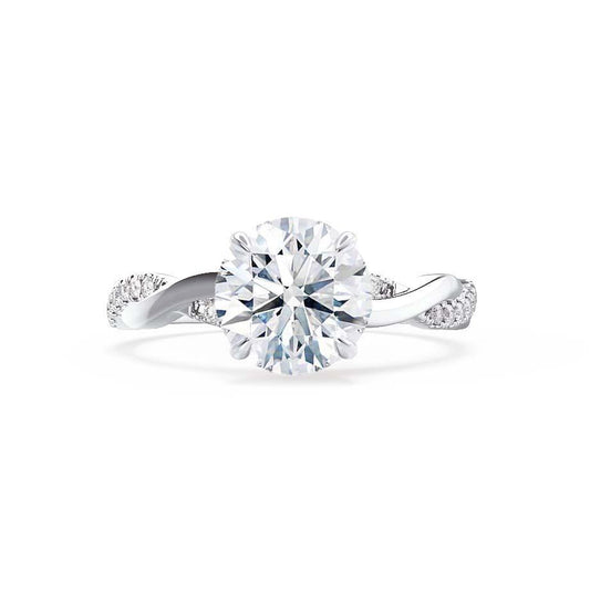 1 CT Round Pave Moissanite Engagement Ring