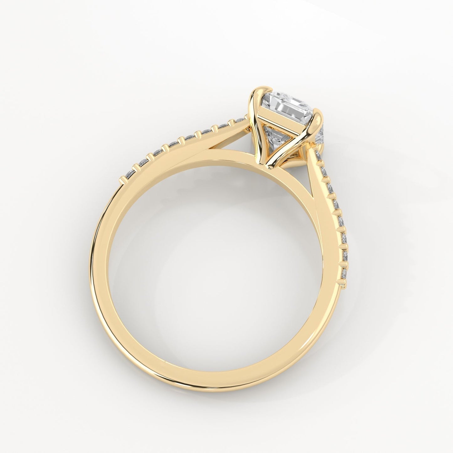 1.60 CT Emerald Moissanite Pave Setting Engagement Ring - farrellouise