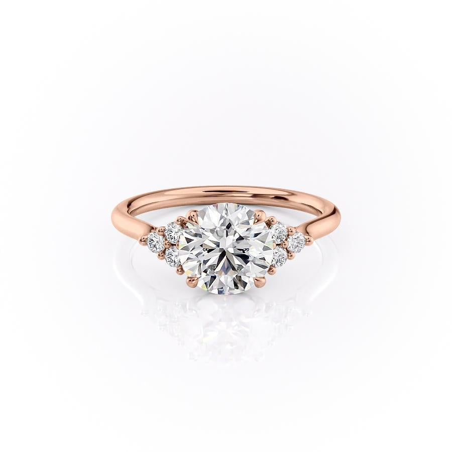 1.90 CT Round Cut Cluster Moissanite Engagement Ring 4