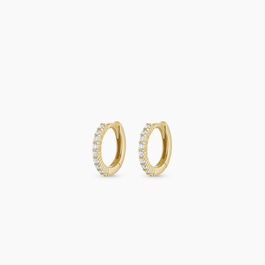 0.09 TCW Round Moissanite Huggies Earrings