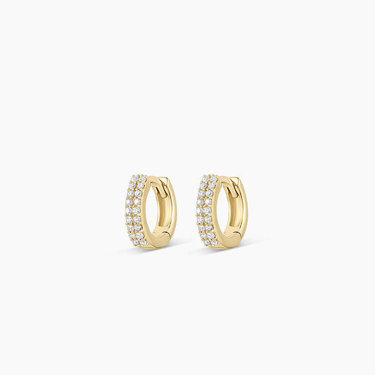 0.10 TCW Round Moissanite Huggies Earrings
