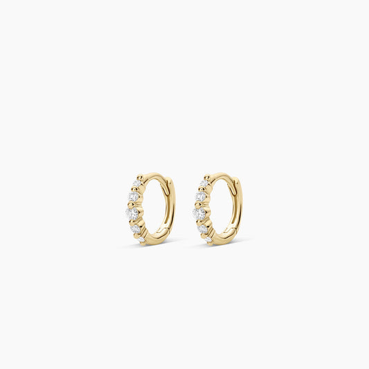 0.1036 TCW Round Moissanite Huggies Earrings