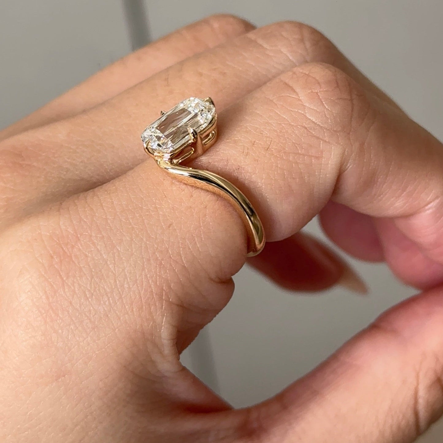2.62 CT Elongated Cushion Solitaire Moissanite Engagement Ring
