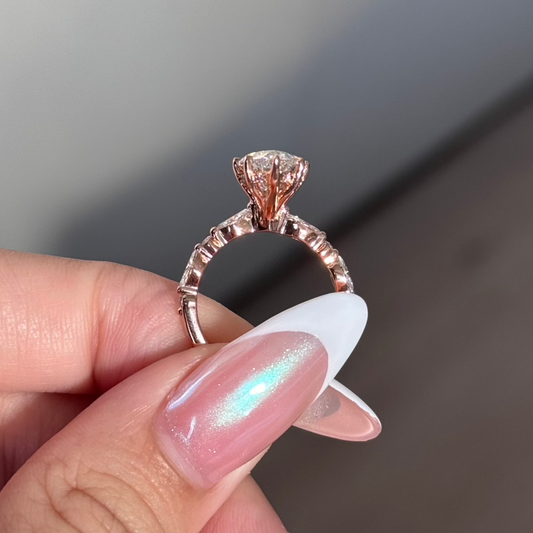 3 CT Marquise Pave Moissanite Engagement Ring