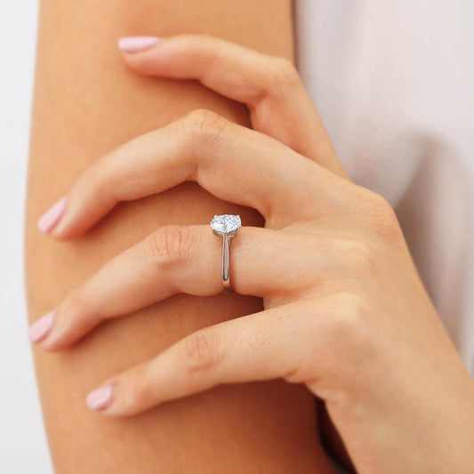 1.5 CT Oval Solitaire Moissanite Engagement Ring