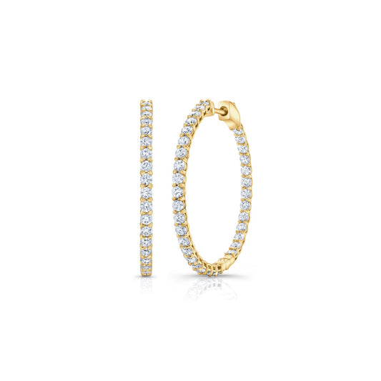 1.20 TCW Round Moissanite Hoop Earings