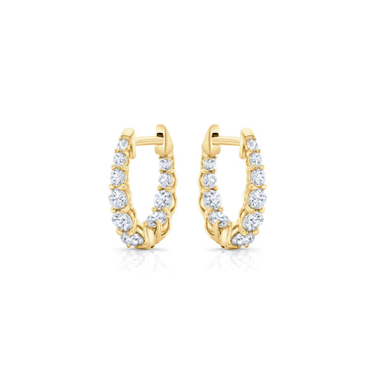 0.9 TCW Round Moissanite Huggies Earrings
