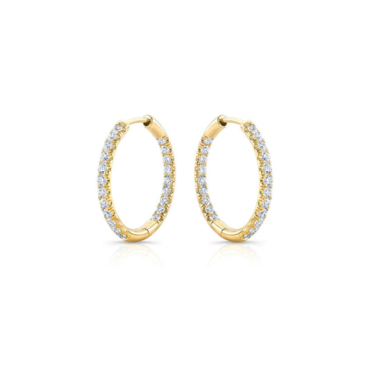 1 TCW Round Moissanite Hoops Earrings