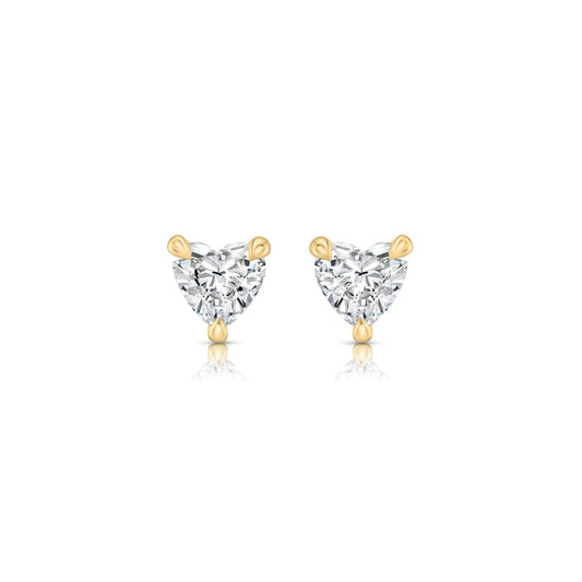 1.1 TCW Heart Moissanite Studs Earrings