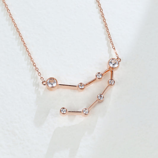 0.75 TCW Round Moissanite Capricon-Zodiac Sign Necklace