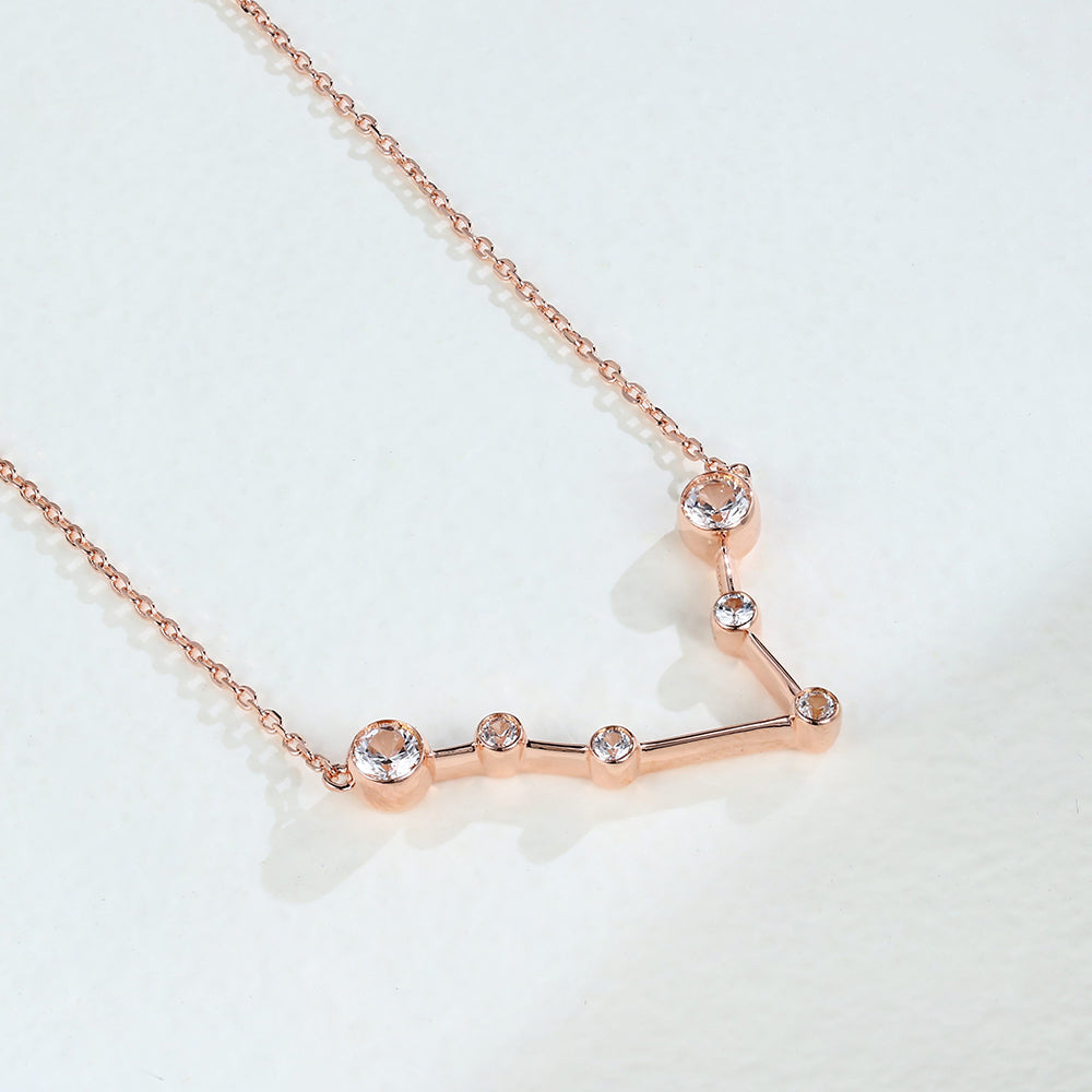 0.69 TCW Round Moissanite Pisces-Zodiac Sign Necklace