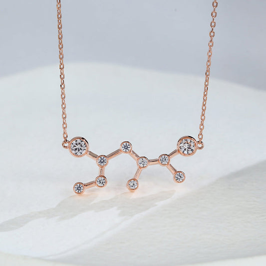 0.83 TCW Round Moissanite Sagittarius-Zodiac Sign Necklace