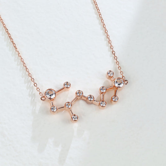 0.9 TCW Round Moissanite Scorpio-Zodiac Sign Necklace