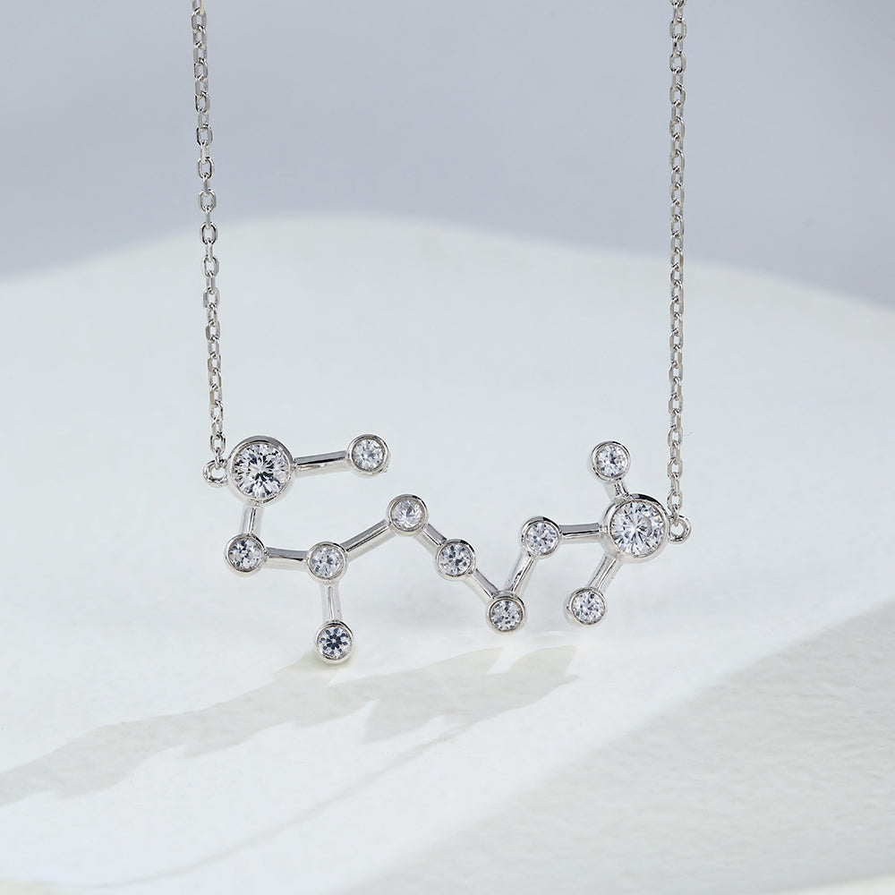 0.9 TCW Round Moissanite Scorpio-Zodiac Sign Necklace