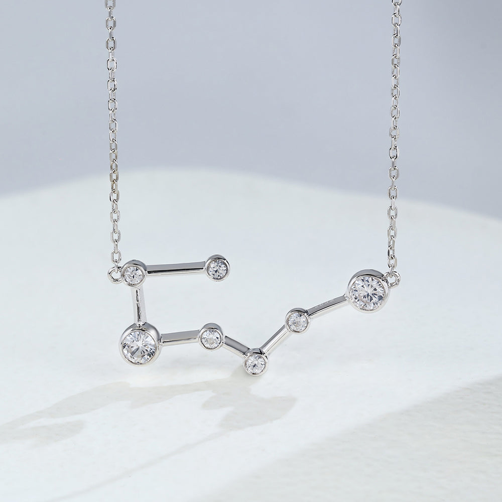 0.69 TCW Round Moissanite Taurus-Zodiac Sign Necklace