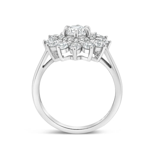 0.5 CT Round Cluster Moissanite Engagement Ring