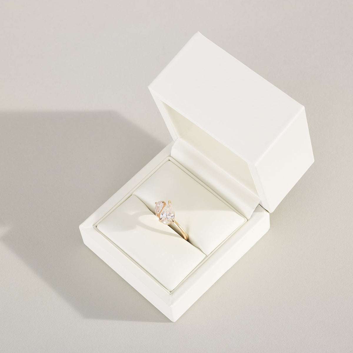 0.8 CT Pear Toi Et Moi Moissanite Engagement Ring