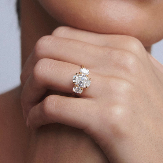 2 CT Emerald Pave Moissanite Engagement Ring