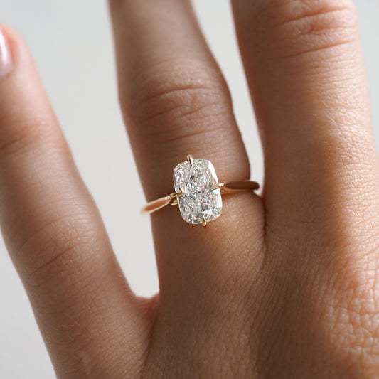 2 CT Emerald Pave Moissanite Engagement Ring