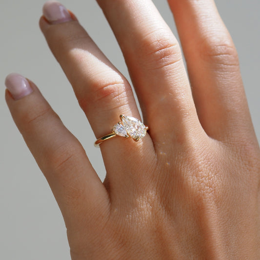 2 CT Emerald Pave Moissanite Engagement Ring