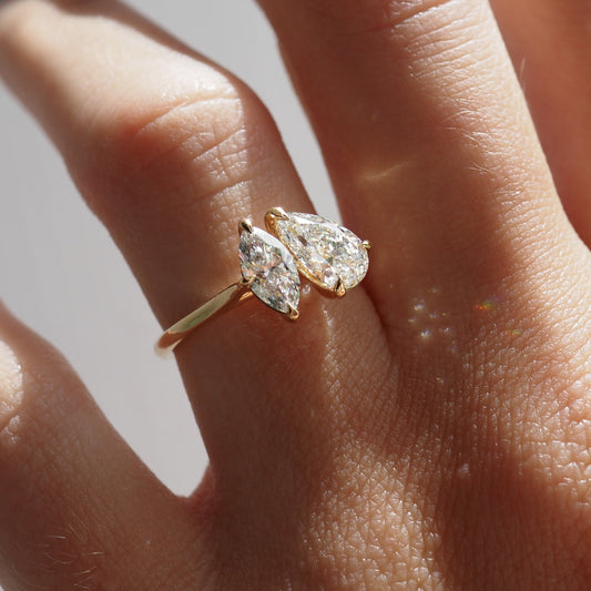 2 CT Emerald Pave Moissanite Engagement Ring