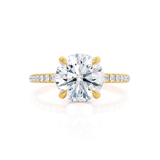 1 CT Round Hidden Halo & Pave Moissanite Engagement Ring