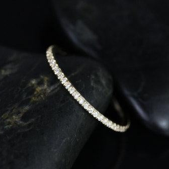 0.10 TCW Round Full Eternity Moissanite Wedding Band