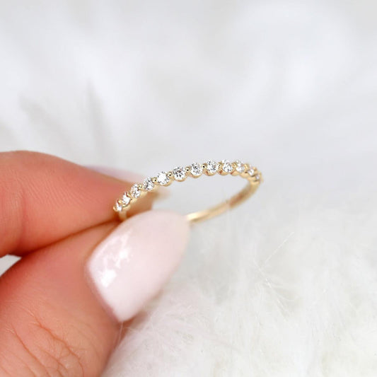 0.35 TCW Round Half Eternity Moissanite Wedding Band