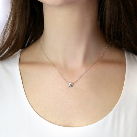 2 CT Round Lab Grown Diamond Solitaire Necklace