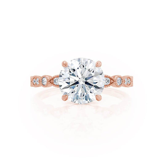 1 CT Round Pave Moissanite Engagement Ring