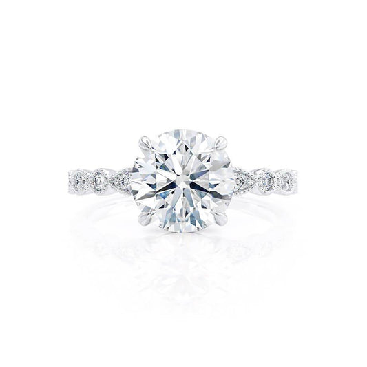 1 CT Round Pave Moissanite Engagement Ring