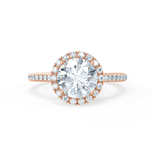 1 CT Round Halo & Pave Moissanite Engagement Ring