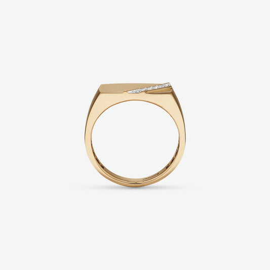 0.10 TCW Round Moissanite Signet Men's Wedding Band