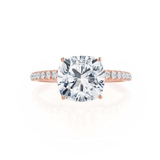 0.8 CT Cushion Pave Moissanite Engagement Ring