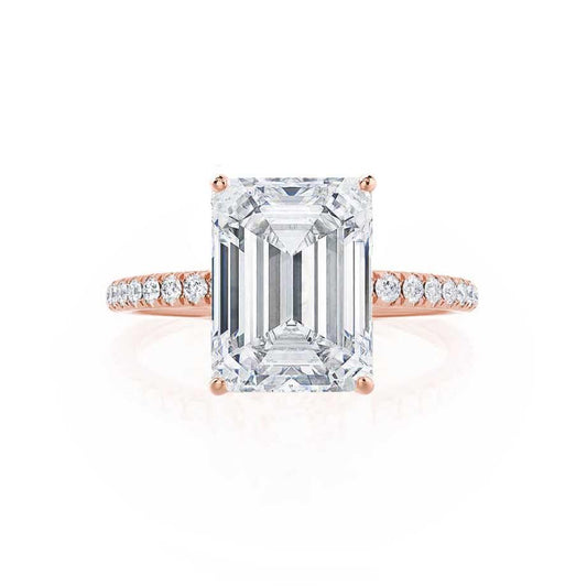 2.52 CT Emerald Pave Moissanite Engagement Ring