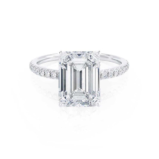 2.52 CT Emerald Pave Moissanite Engagement Ring