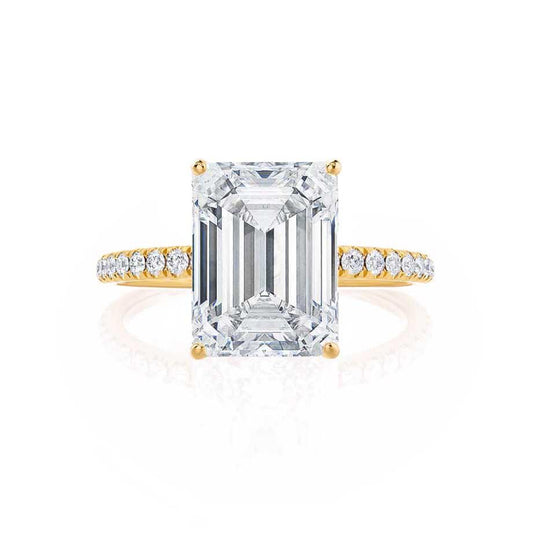 2.52 CT Emerald Pave Moissanite Engagement Ring