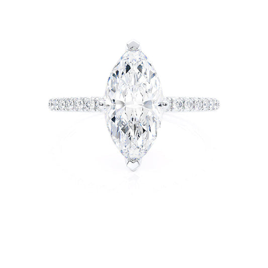 1 CT Marquise Pave Moissanite Engagement Ring