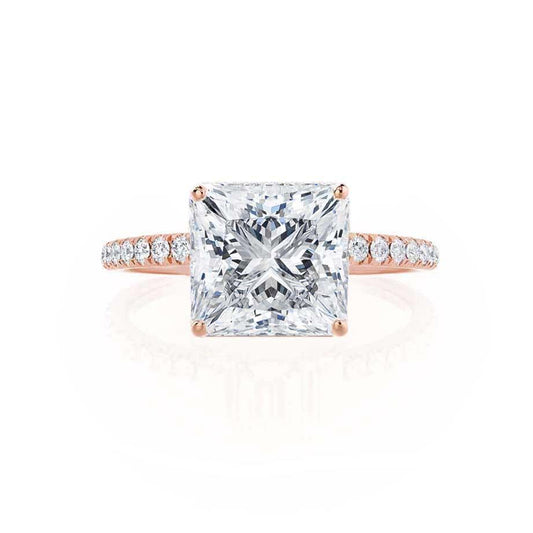 1.5 CT Princess Pave Moissanite Engagement Ring
